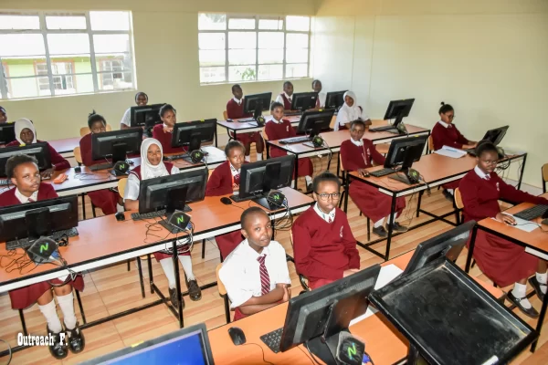 PCEA Kanjeru Booth Girls High School of excellence - girls in the computer lab